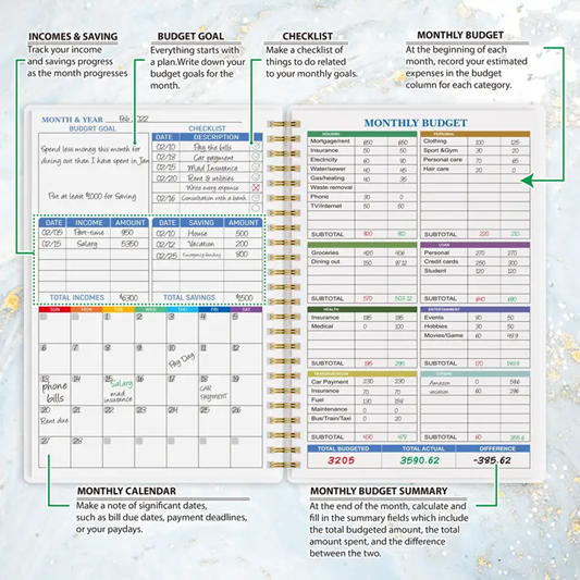 1pc Budget Planner - Monthly Finance Organizer With Expense Tracker Notebook To Manage Your Money Effectively